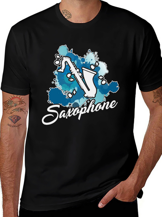 Saxophone Graphic T-Shirt - Musician Tee