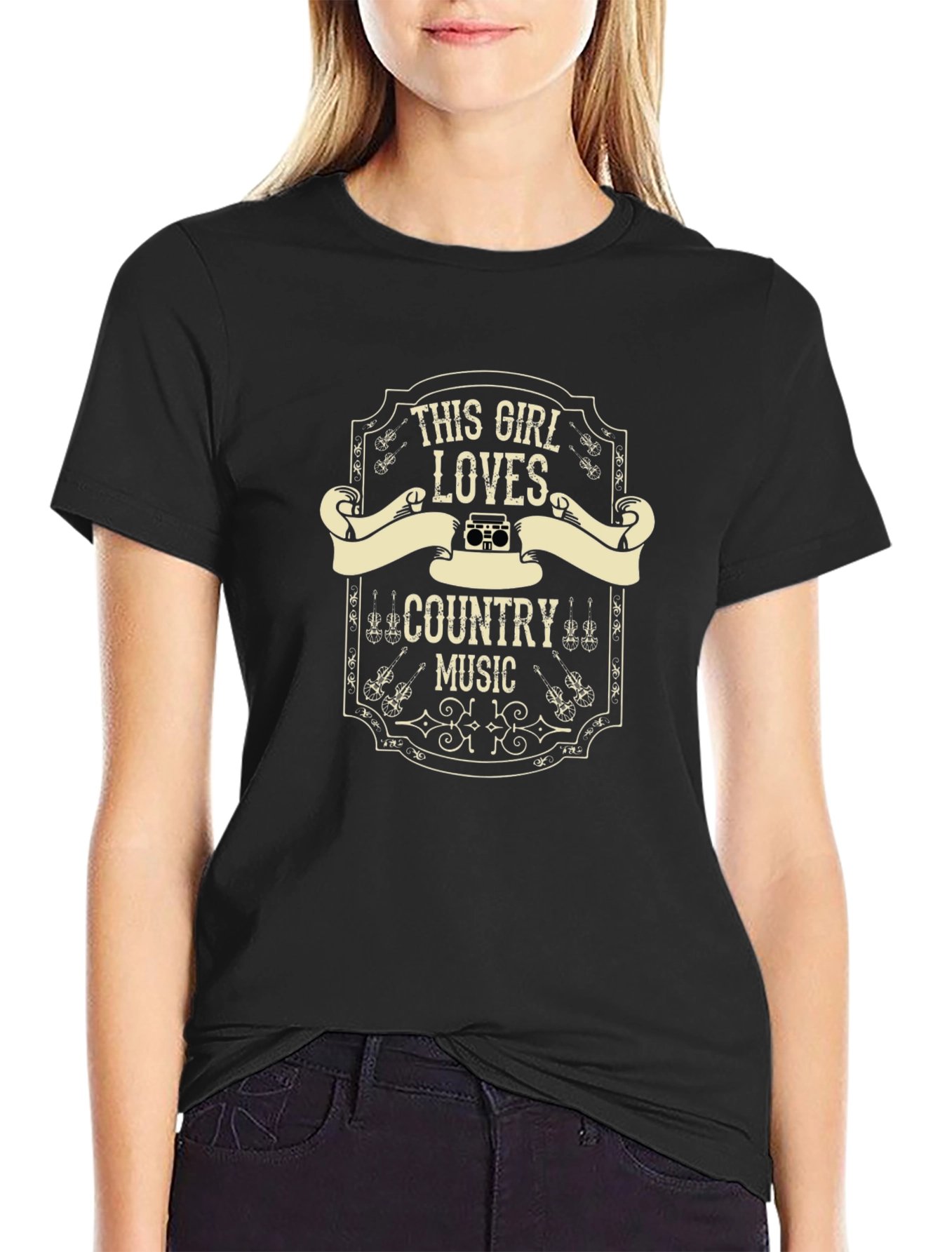 This Girl Loves Country Music Graphic T-Shirt