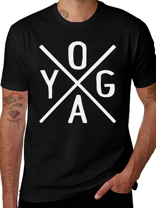 YOGA Graphic Tee - Mens Black Short Sleeve Shirt