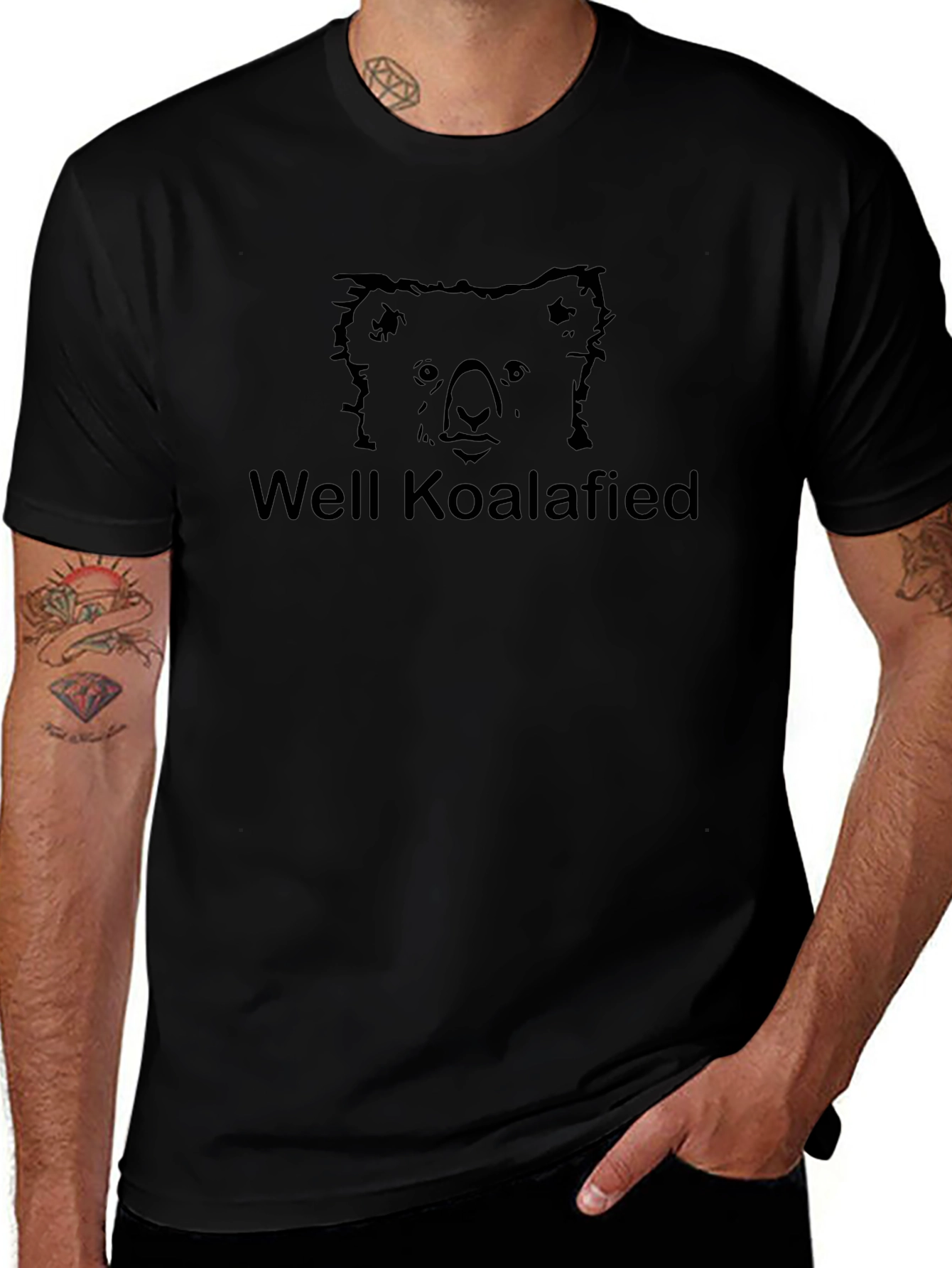 Well Koalafied Black Graphic T-Shirt