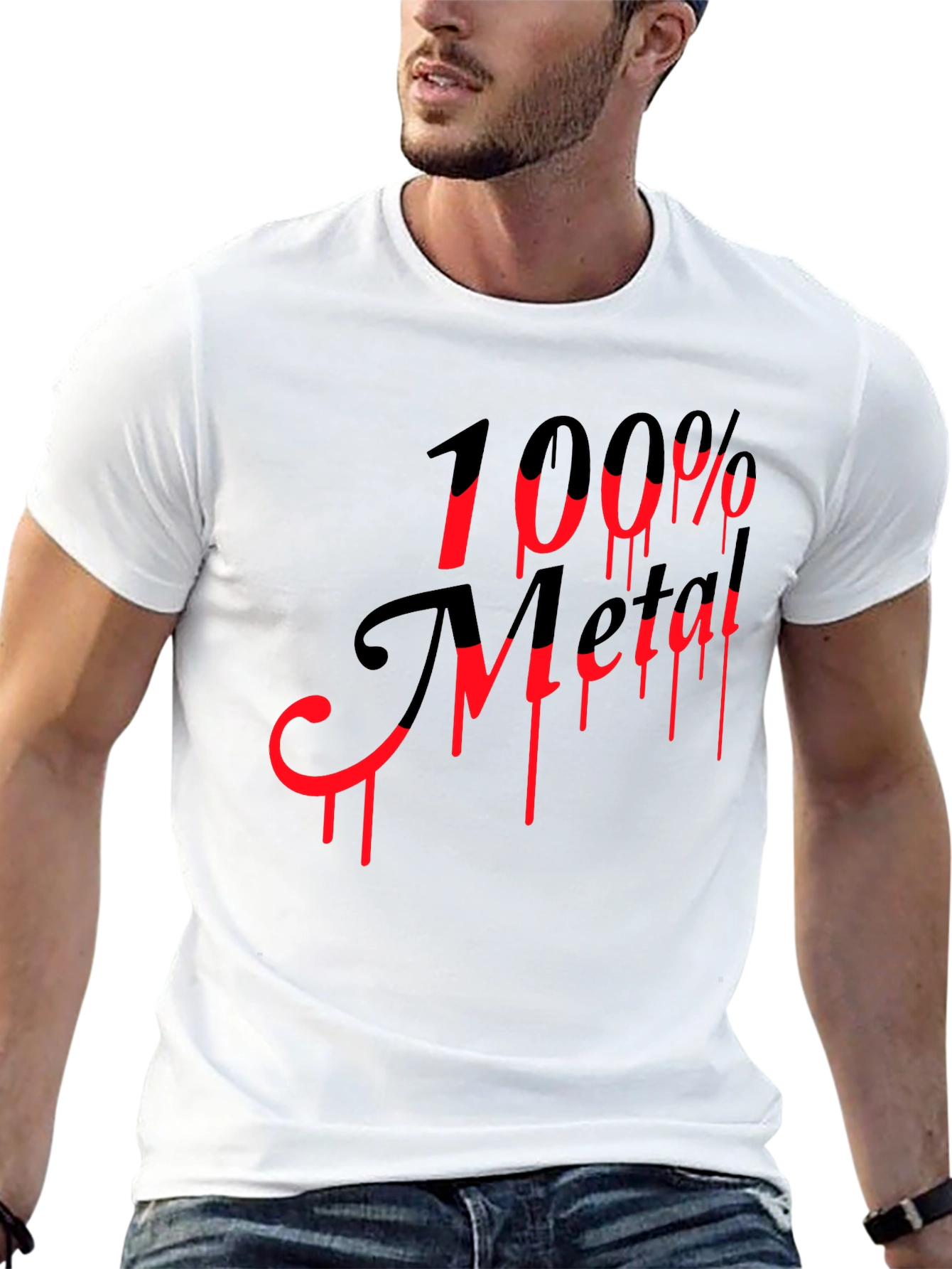 100% Metal Black Graphic T-Shirt - Rock On!