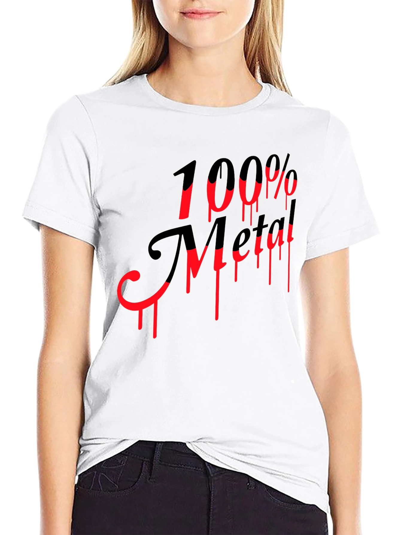 100% Metal Black Graphic T-Shirt - Rock On!