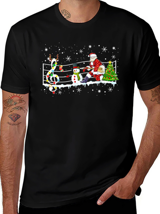 Christmas Music Santa Mens Tee