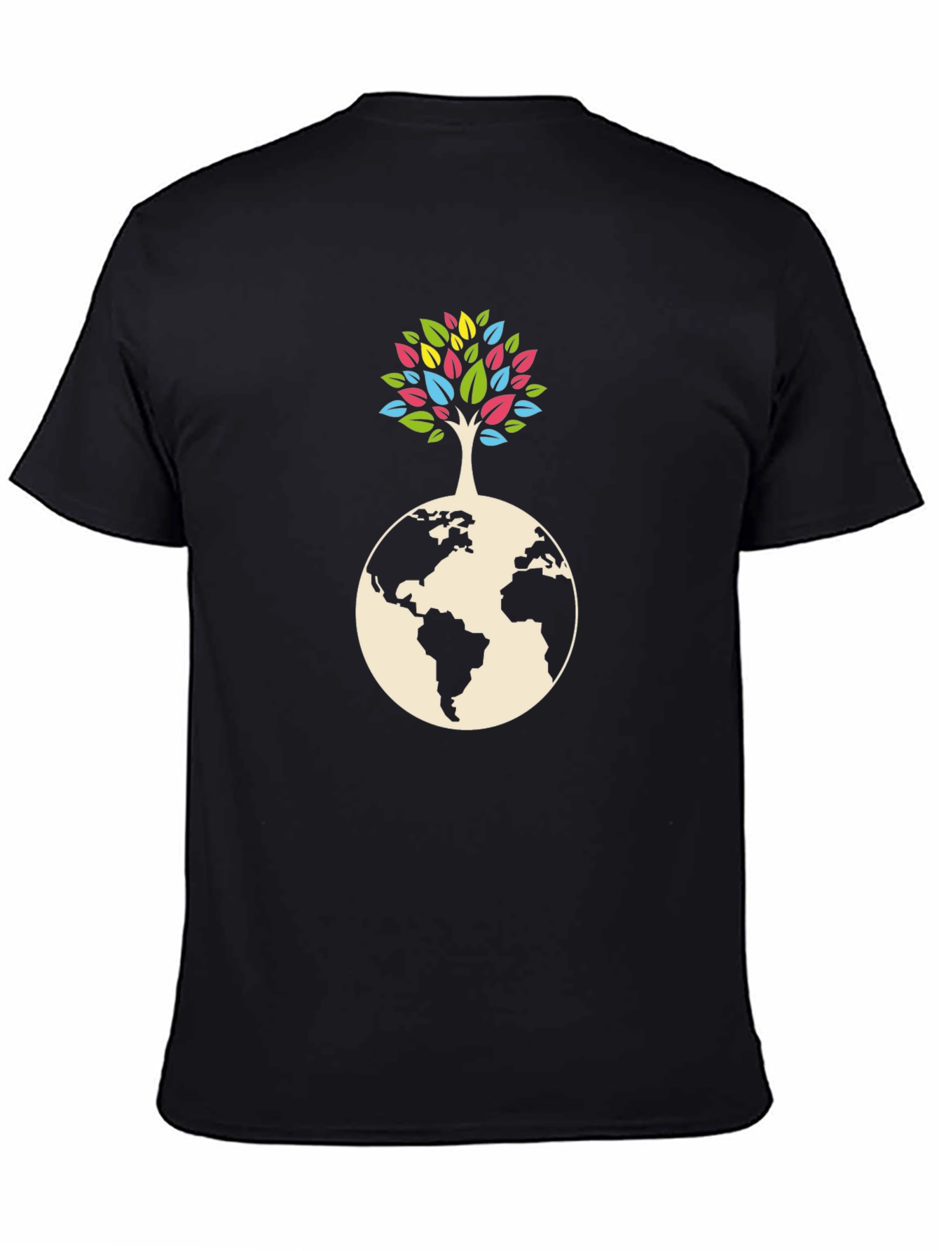 Earth Tree Graphic Tee - Black Cotton Blend Shirt