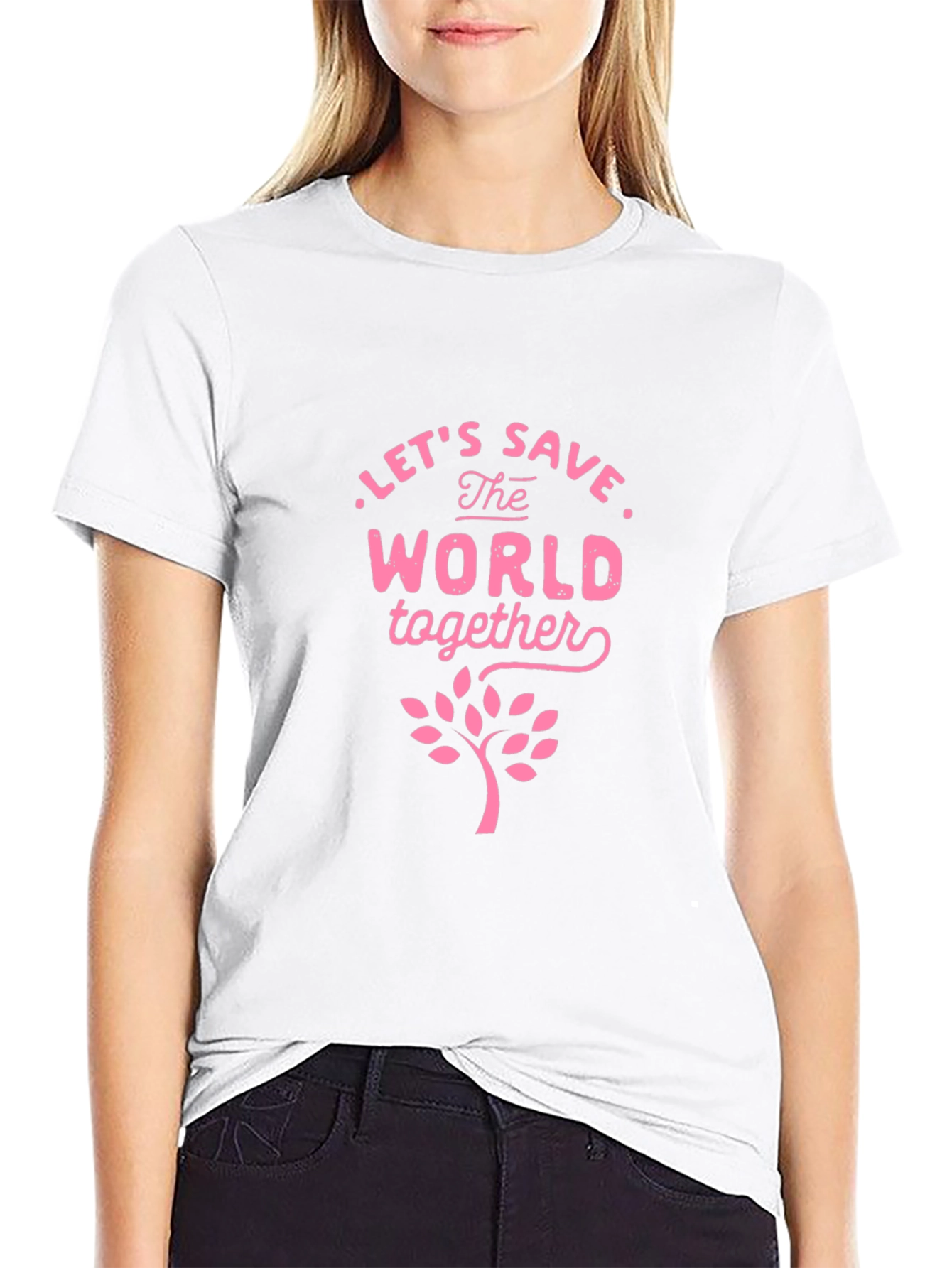 Eco-Friendly Save the World Graphic Tee - Black