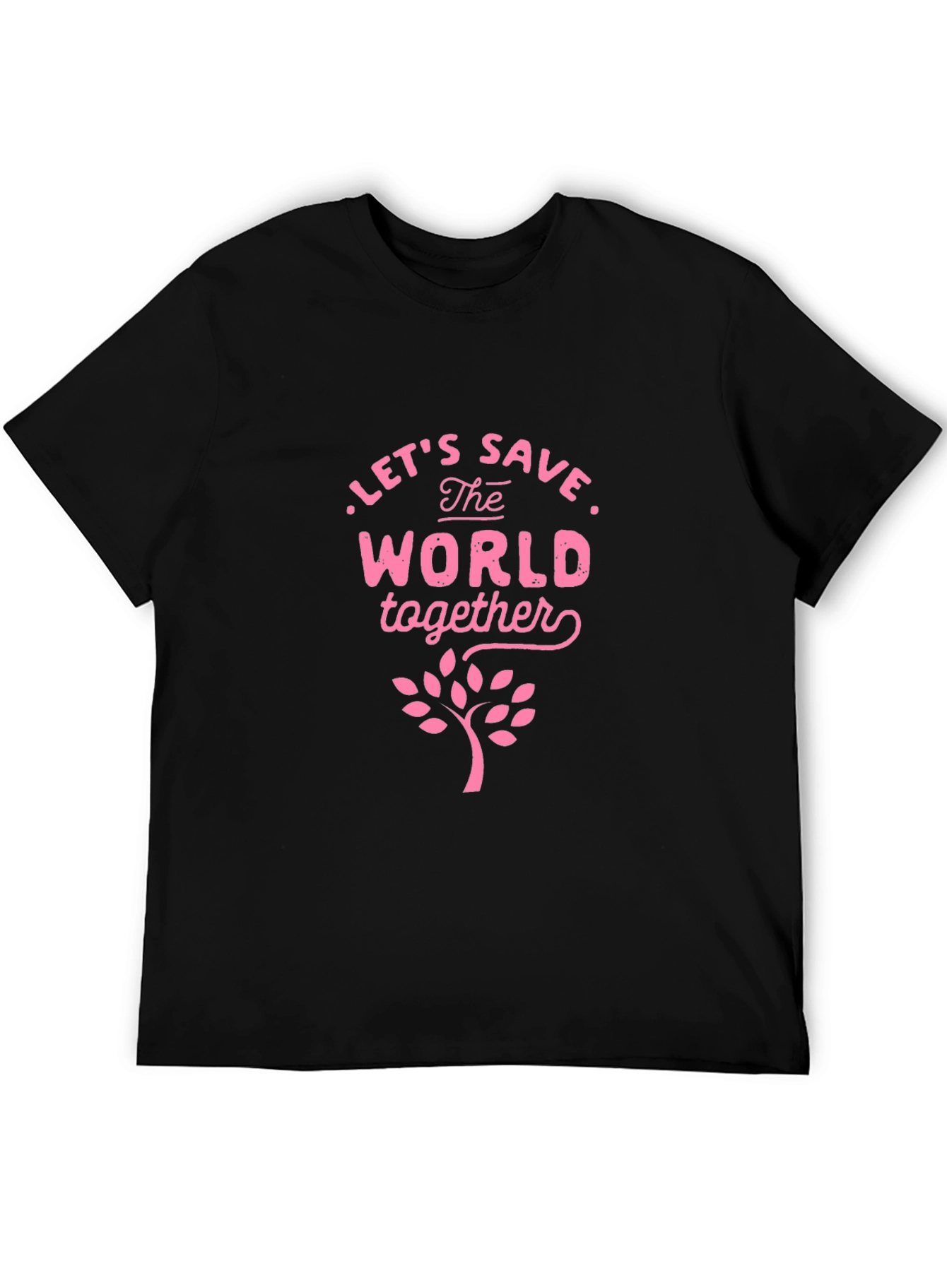 Eco-Friendly Save the World Graphic Tee - Black