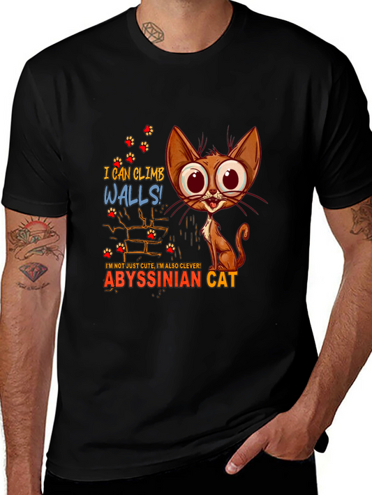 Abyssinian Cat T-Shirt - I Can Climb Walls!