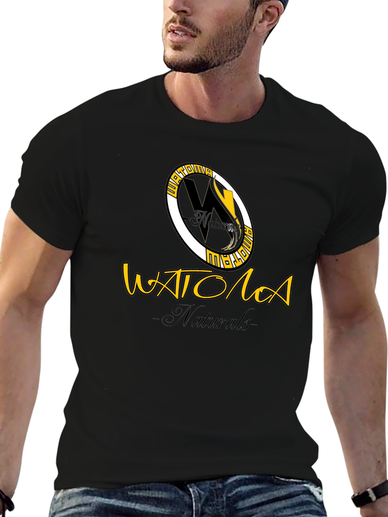 Watoma Naturals Black Graphic T-Shirt