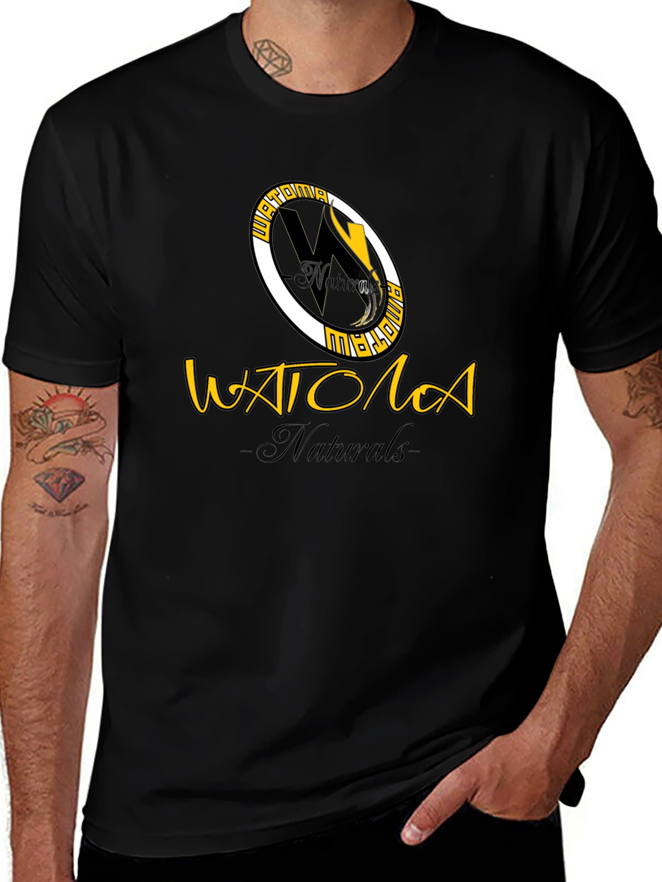 Watoma Naturals Black Graphic T-Shirt