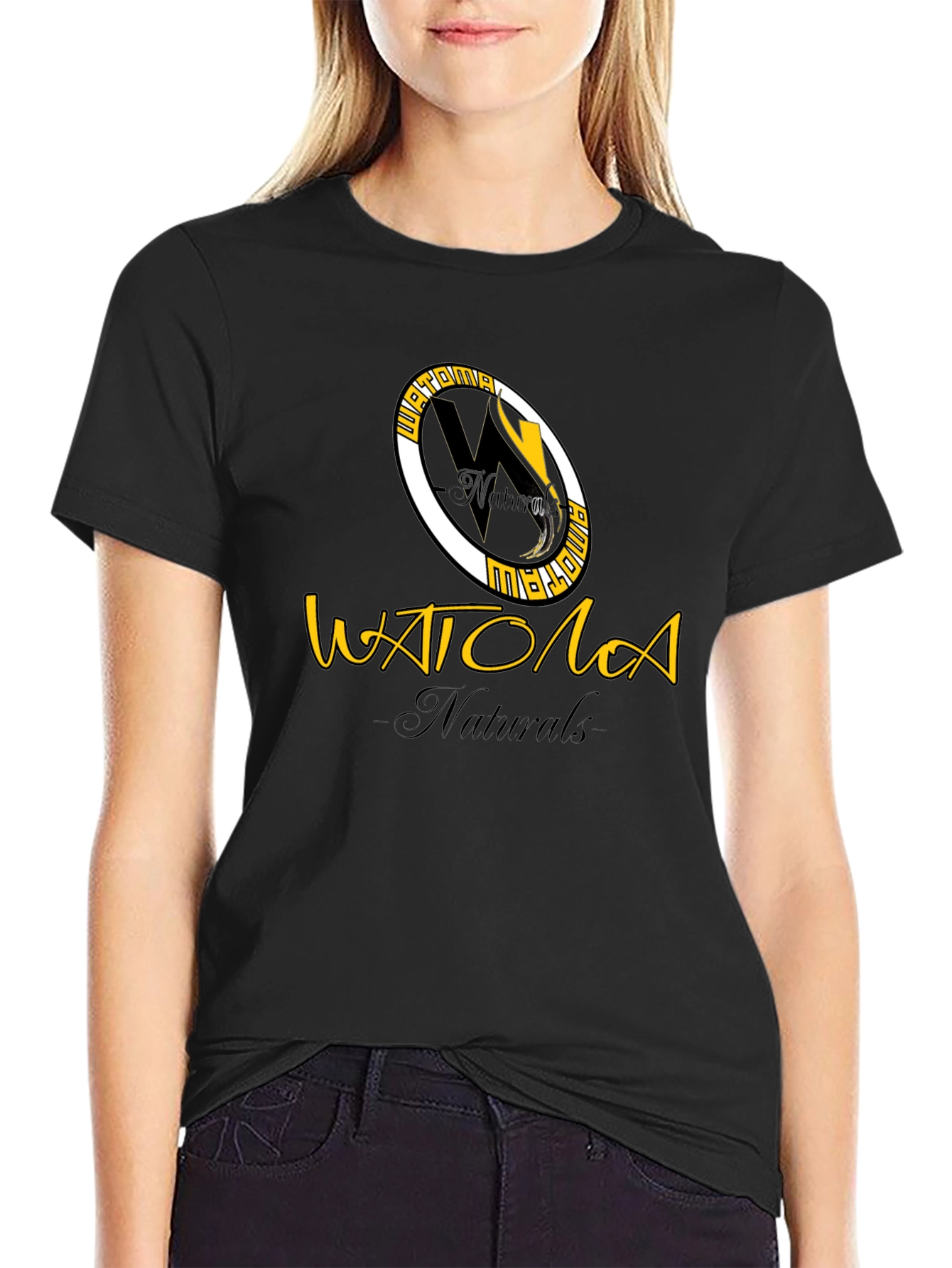 Watoma Naturals Black Graphic T-Shirt