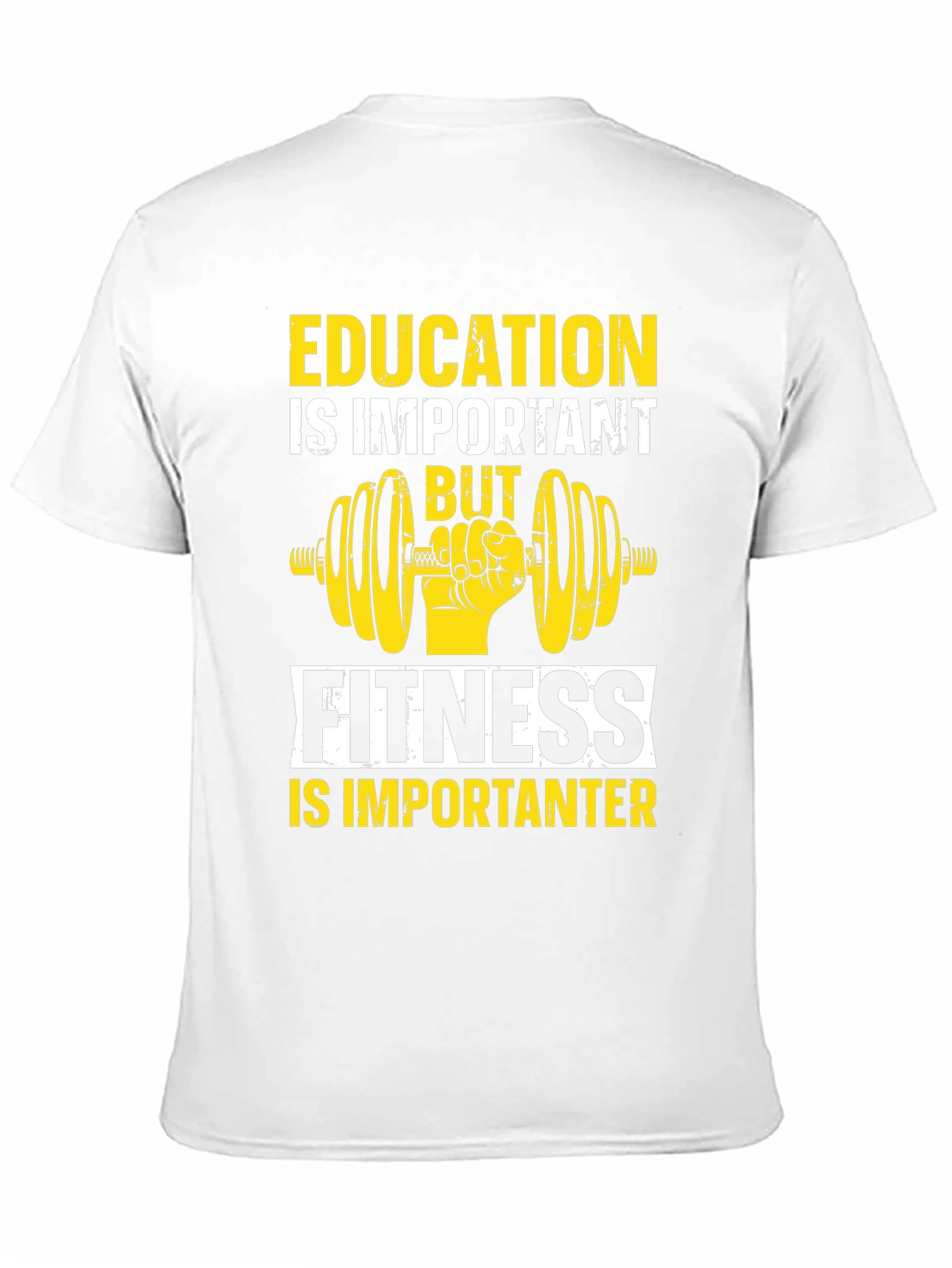 Education vs Fitness Graphic T-Shirt