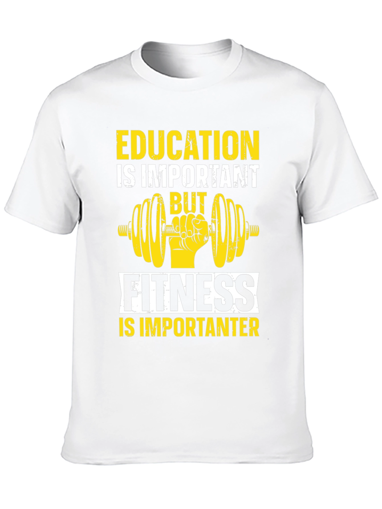 Education vs Fitness Graphic T-Shirt