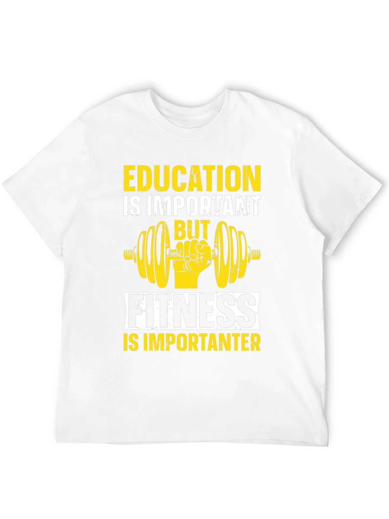 Education vs Fitness Graphic T-Shirt
