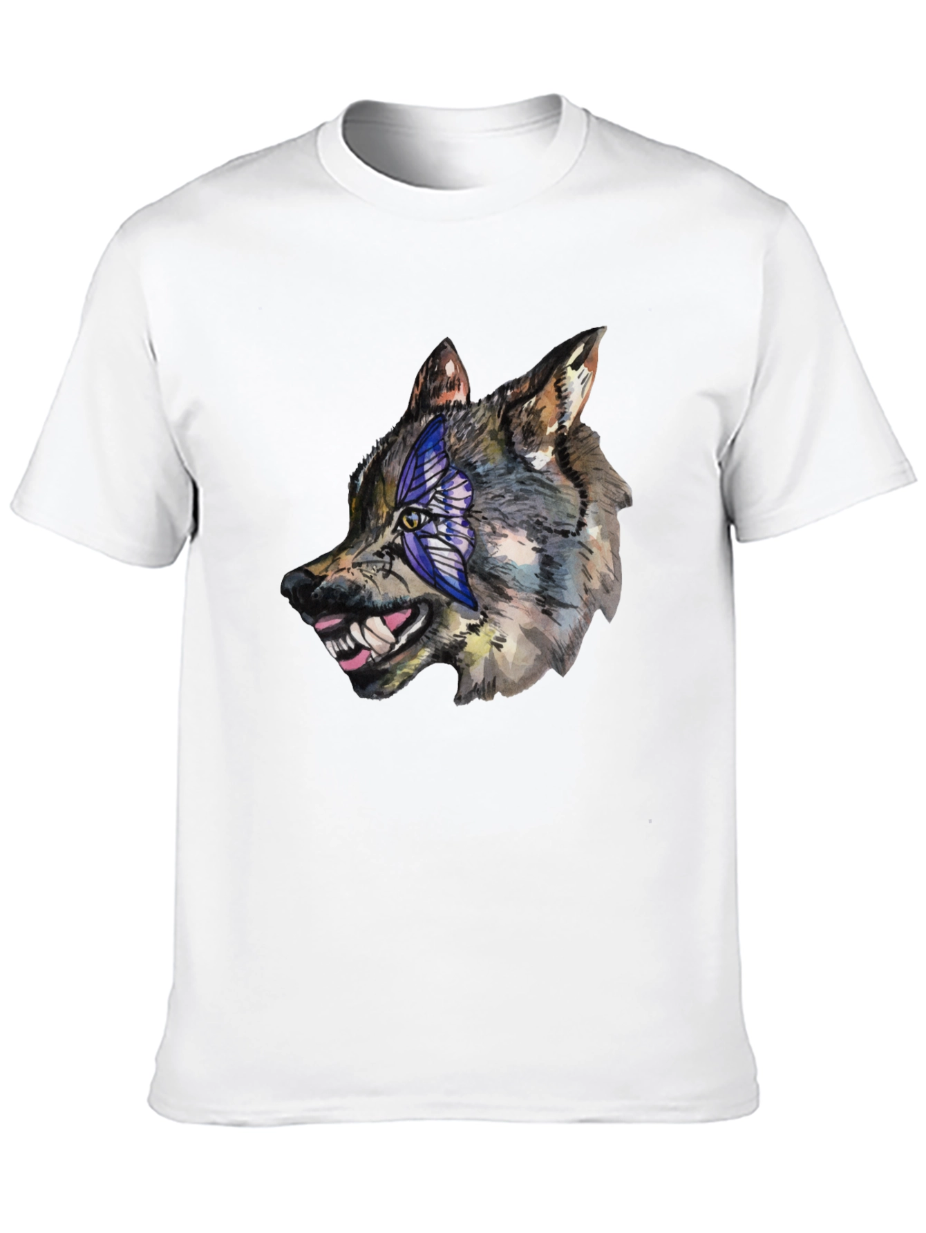 Wolf Graphic Tee - Mens Black Cotton T-Shirt