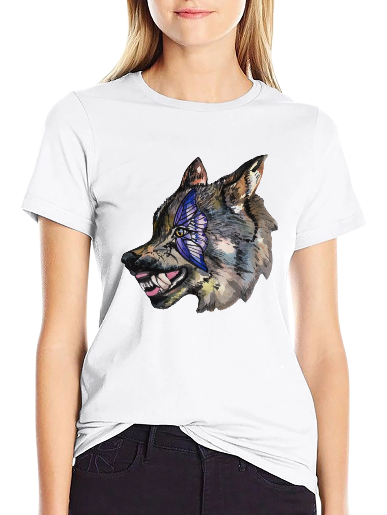 Wolf Graphic Tee - Mens Black Cotton T-Shirt