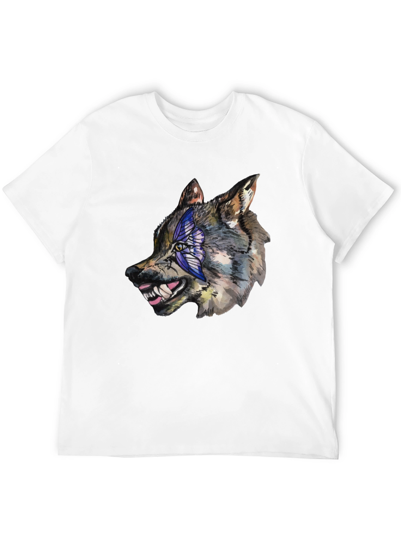 Wolf Graphic Tee - Mens Black Cotton T-Shirt