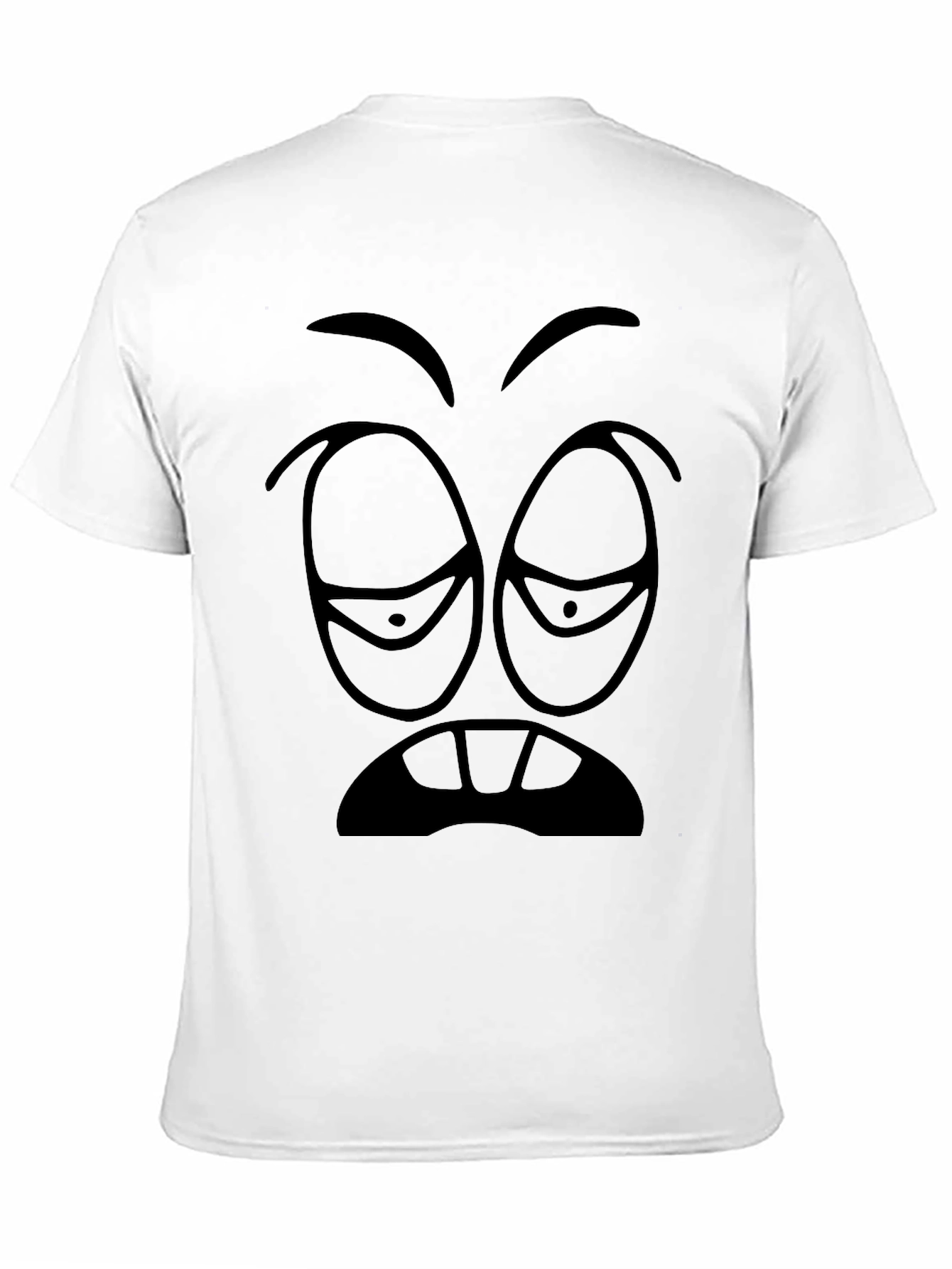Drowsy Face Graphic Tee - Black Cotton T-Shirt