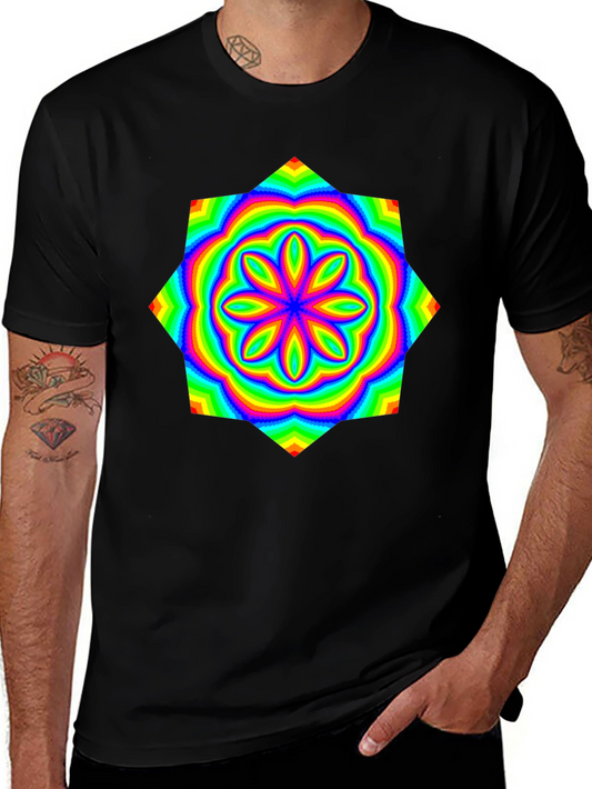 Psychedelic Rainbow Flower Graphic Tee
