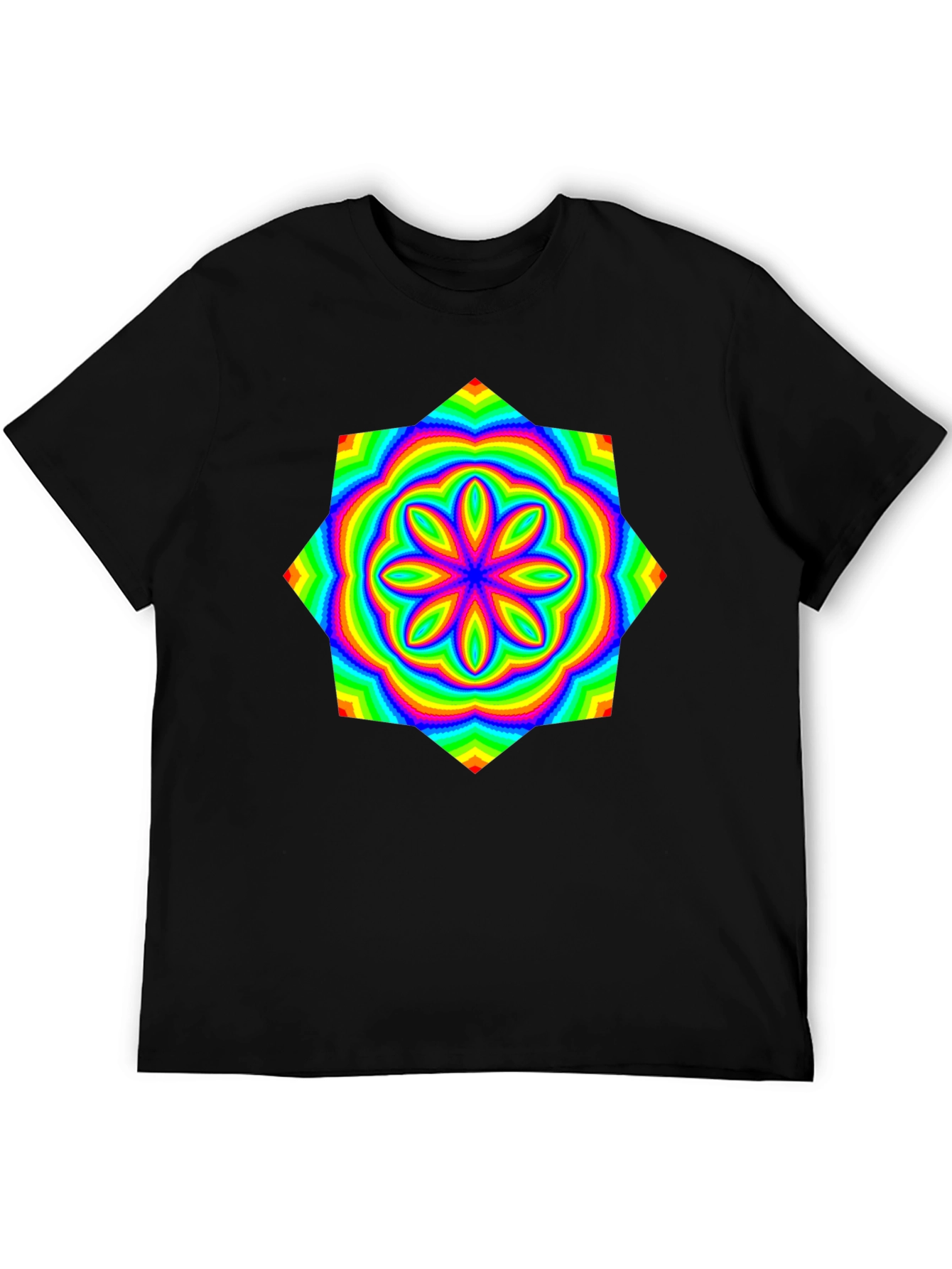 Psychedelic Rainbow Flower Graphic Tee
