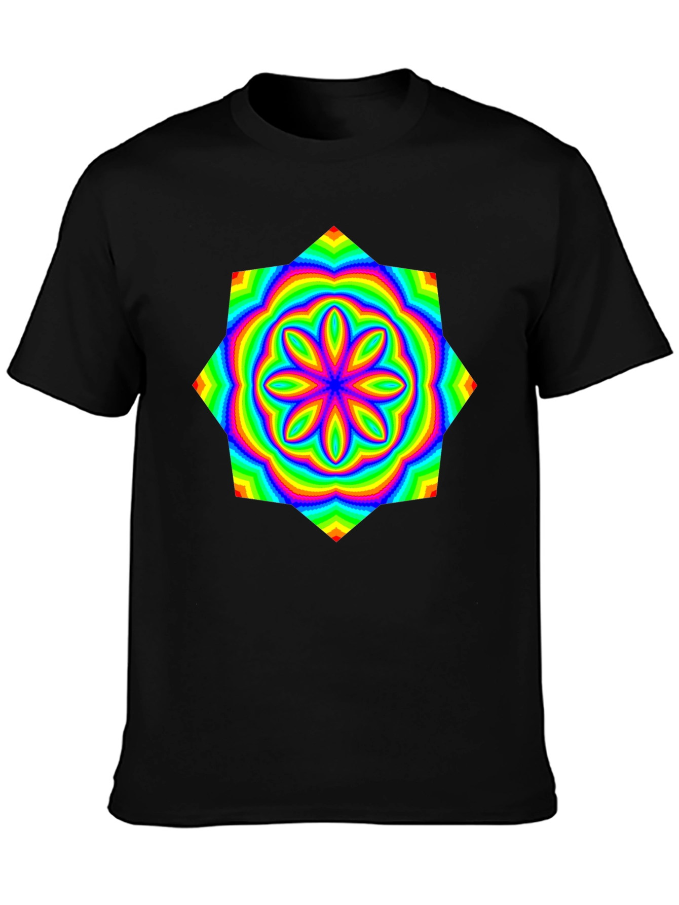 Psychedelic Rainbow Flower Graphic Tee