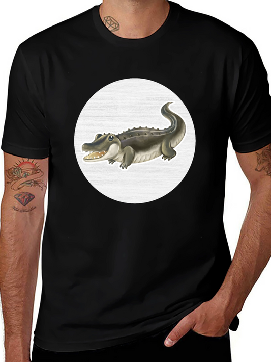 Alligator Graphic Tee - Black Cotton T-Shirt