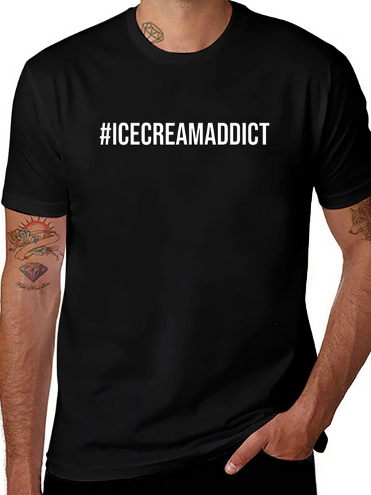 #IceCreamAddict Black Graphic Tee - Unisex Soft Cotton T-Shirt
