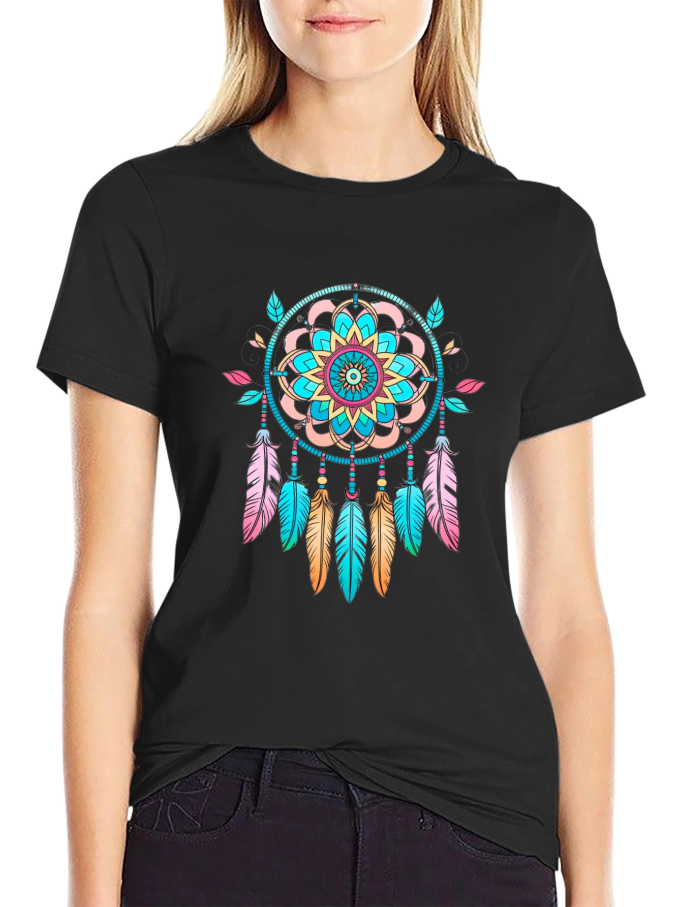 Dreamcatcher Graphic Black T-Shirt - Unisex