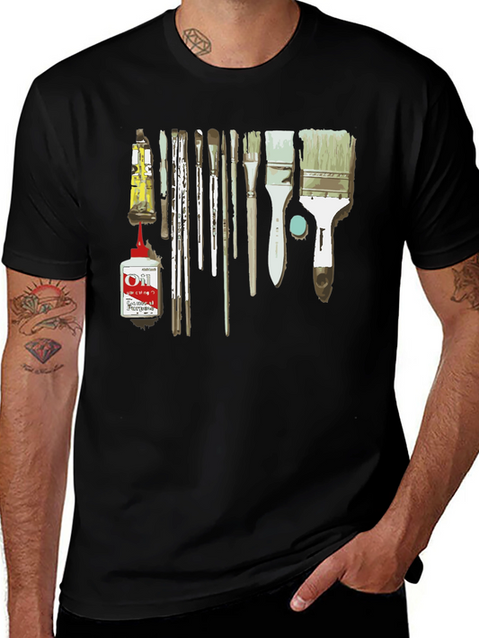 Artist Paintbrush Graphic Tee - Creative Black T-Shirt