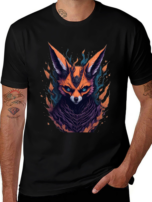 Mystic Fox Graphic Tee - Mens Black T-Shirt