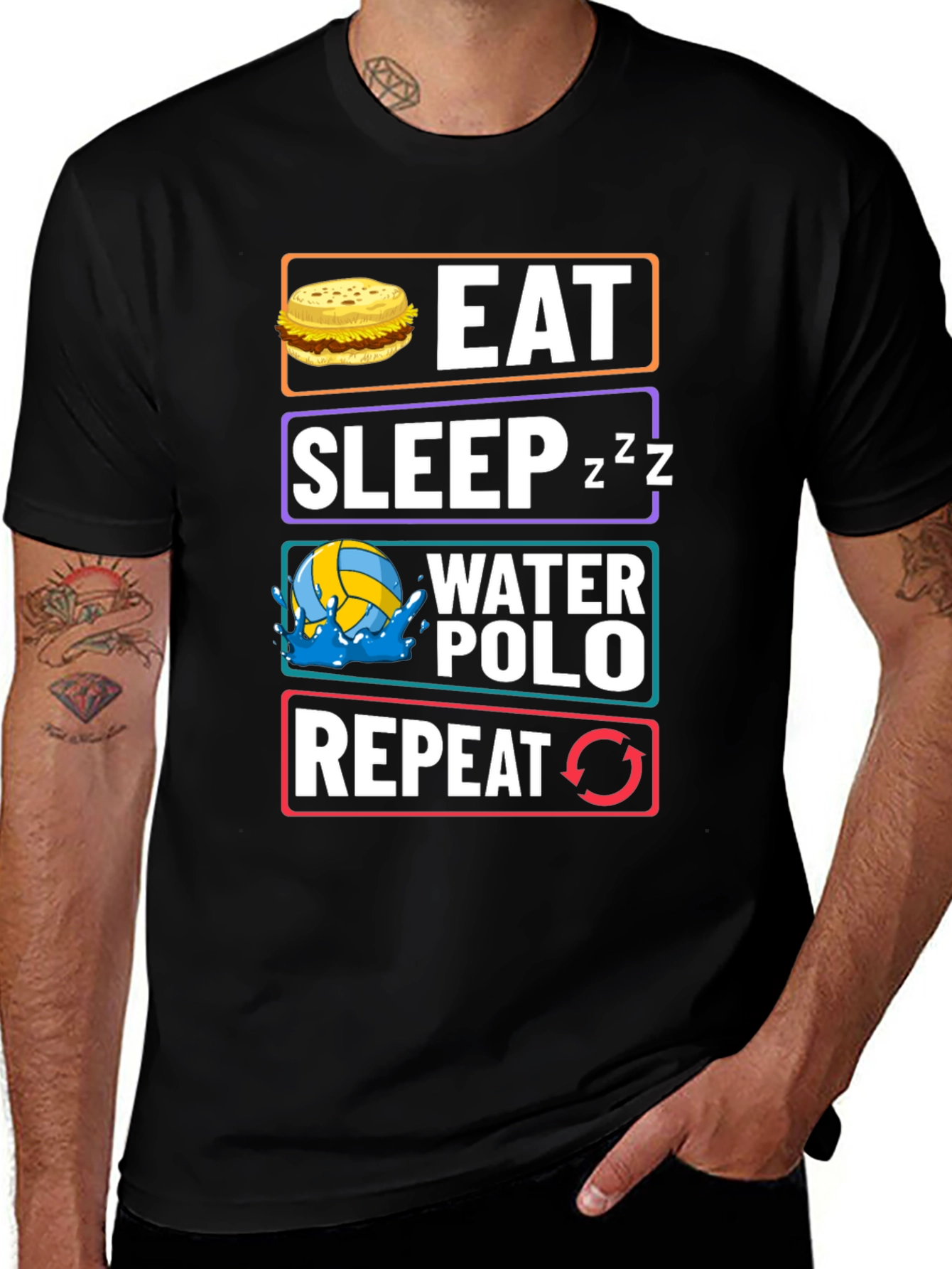 Eat Sleep Water Polo Repeat Graphic Tee