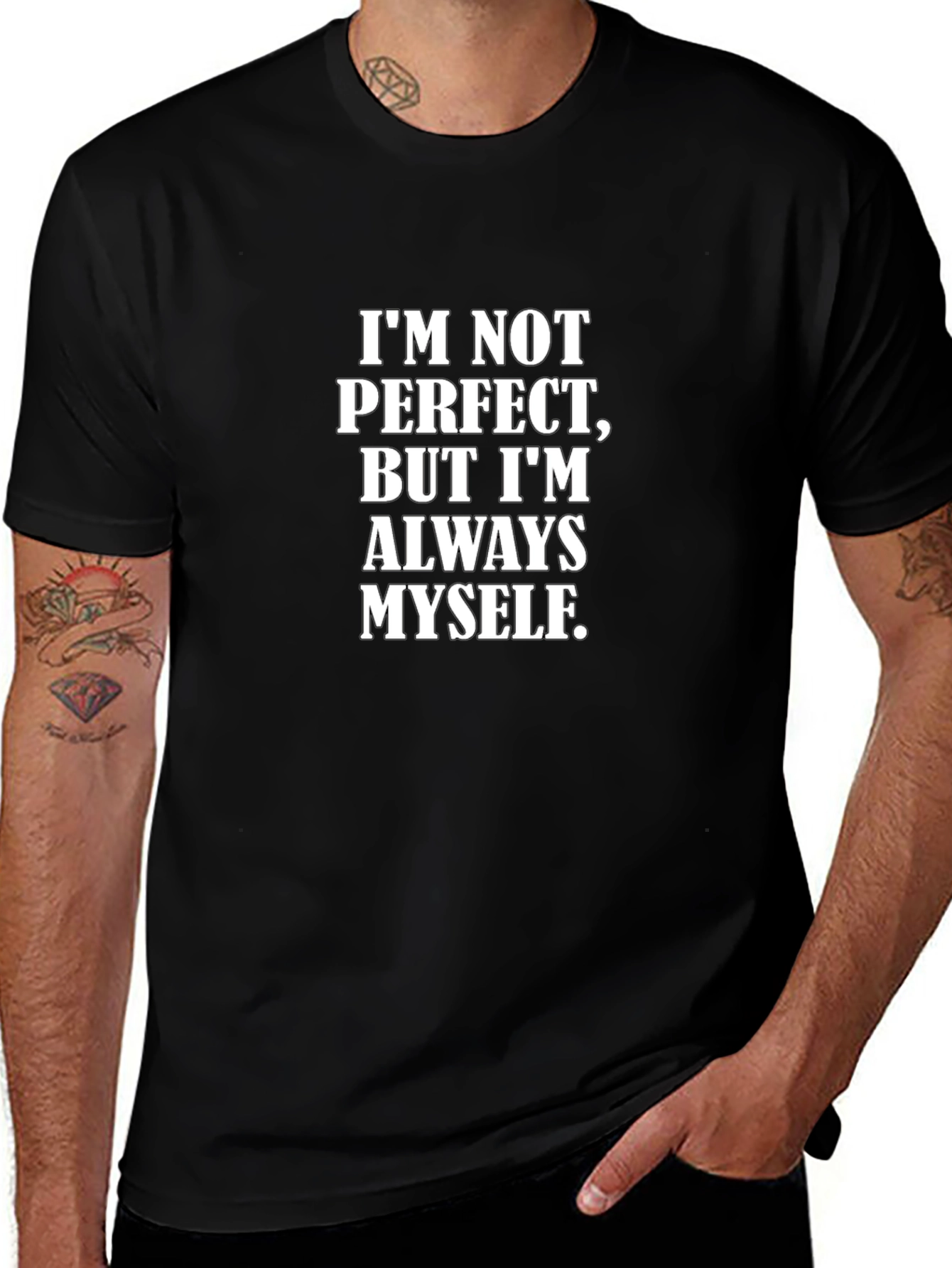 Im Not Perfect Mens Black Graphic T-Shirt