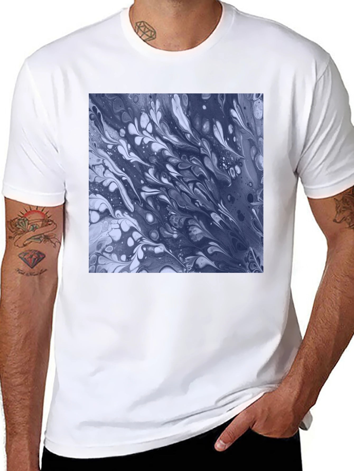 Abstract Art Tee - Black Cotton Blend