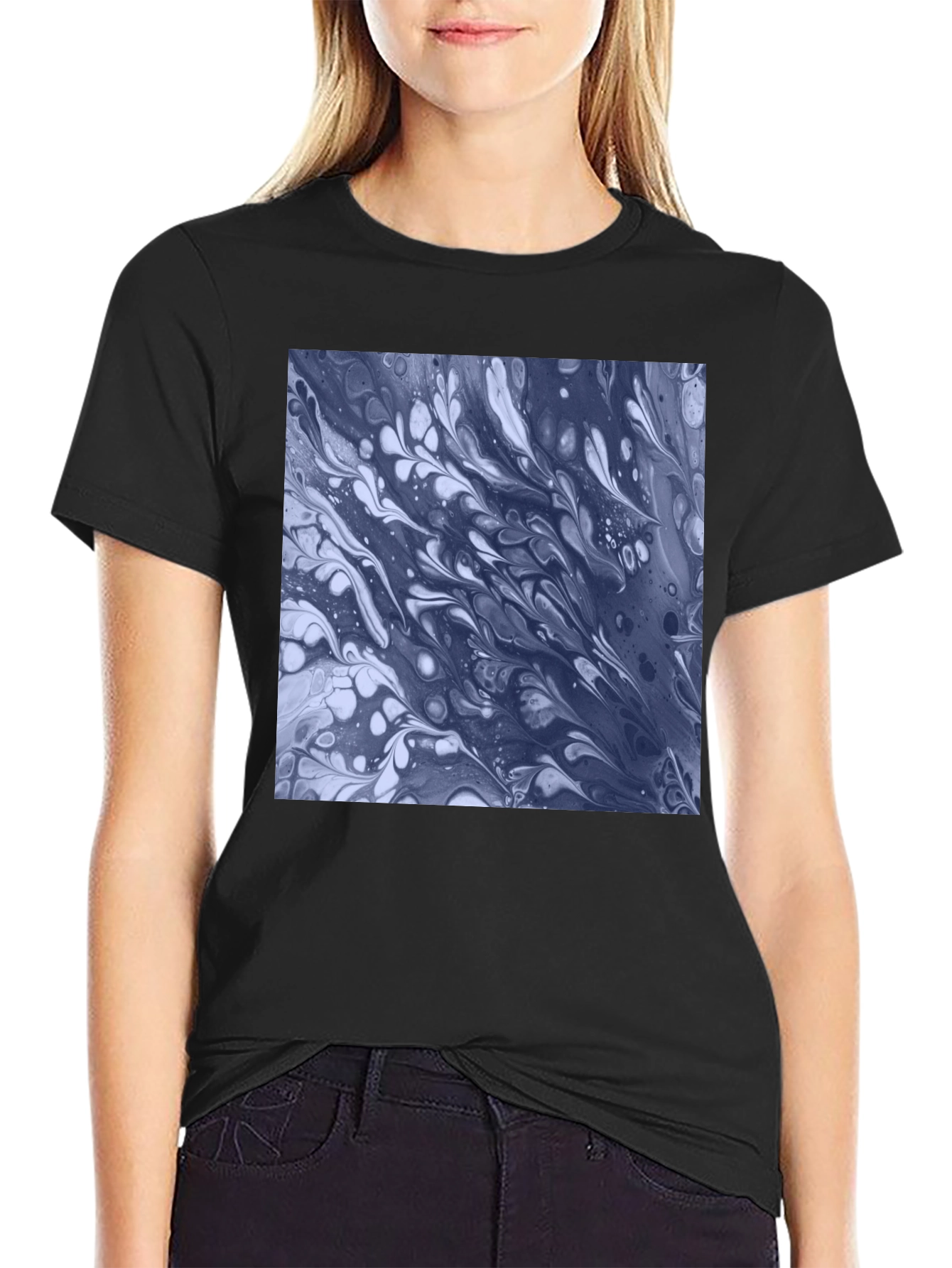 Abstract Art Tee - Black Cotton Blend