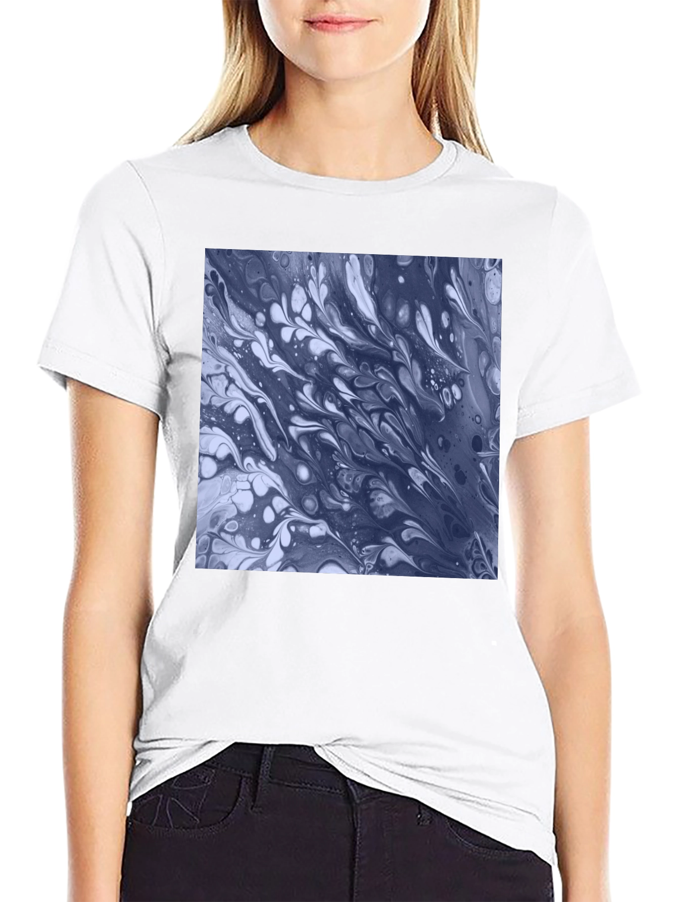 Abstract Art Tee - Black Cotton Blend