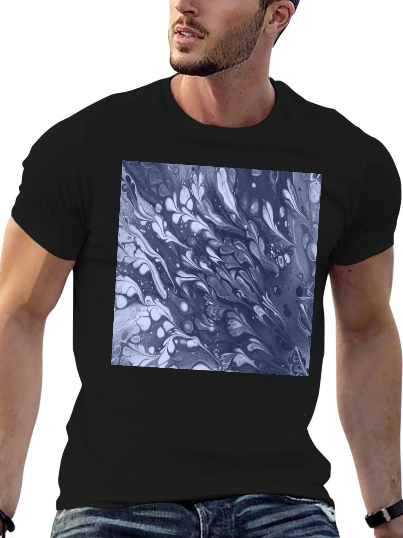 Abstract Art Tee - Black Cotton Blend
