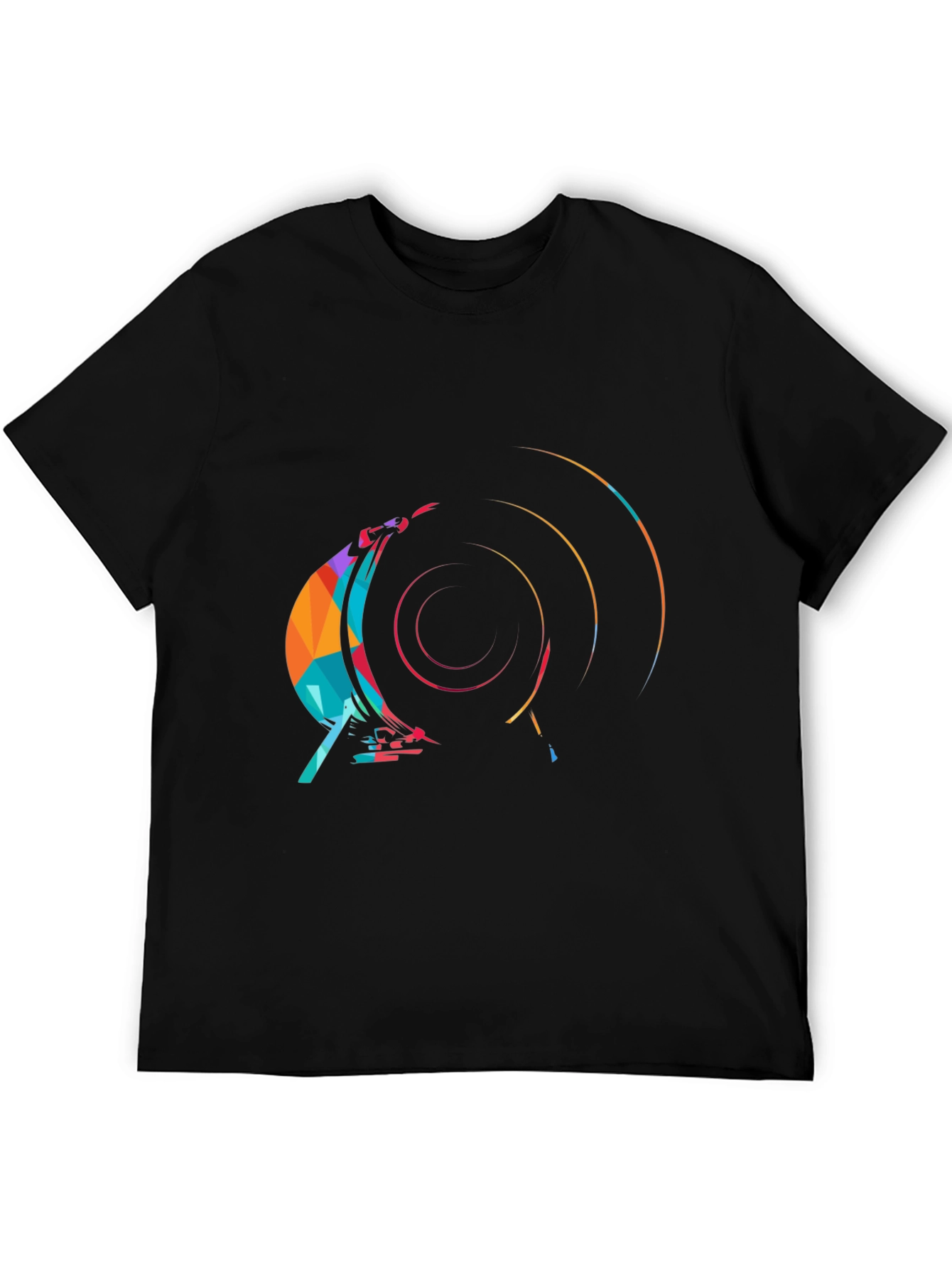 Abstract Graphic Print Black T-Shirt