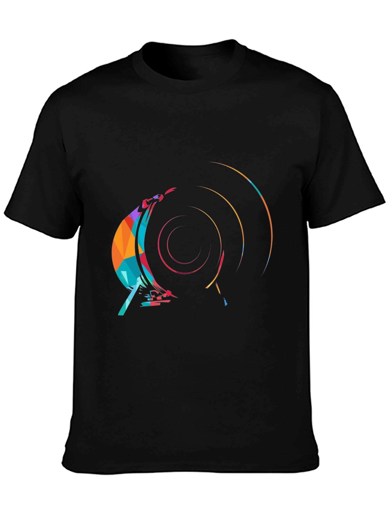Abstract Graphic Print Black T-Shirt