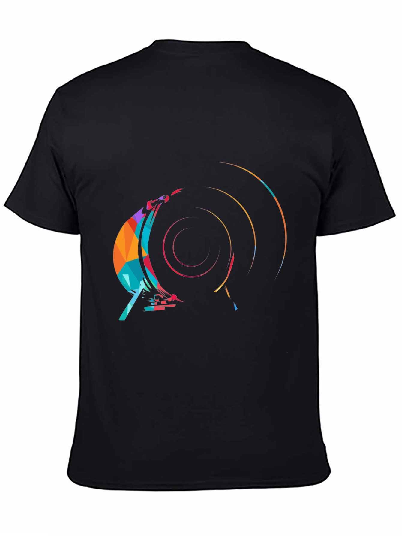 Abstract Graphic Print Black T-Shirt