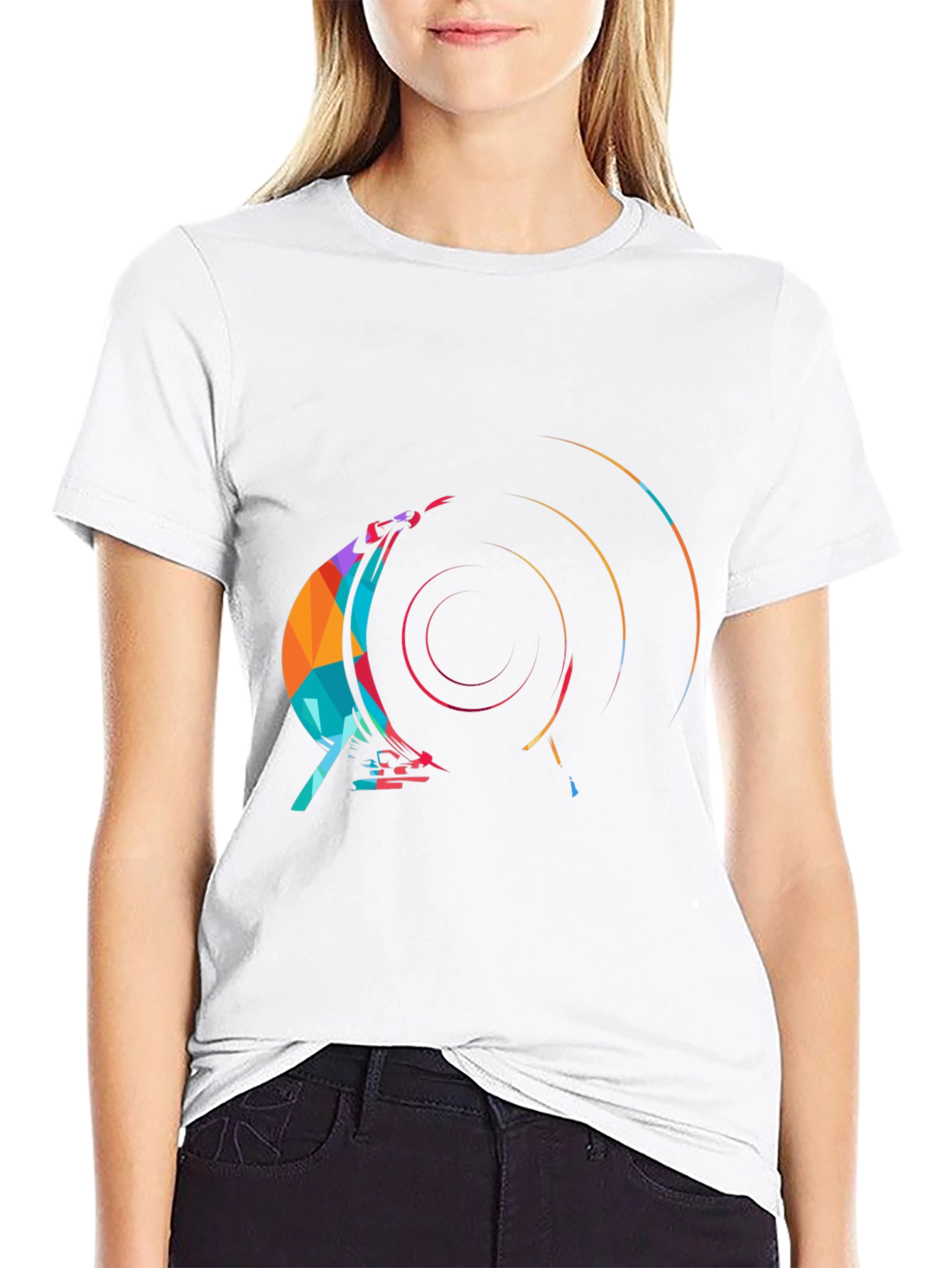Abstract Graphic Print Black T-Shirt