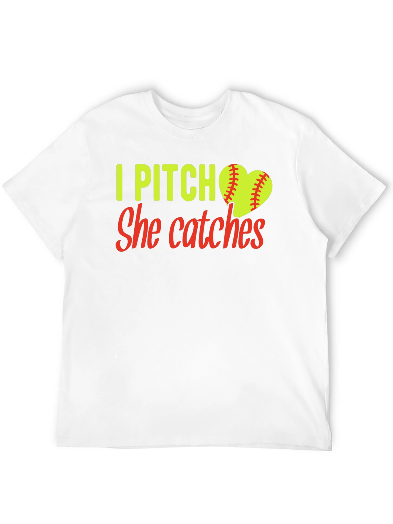 I Pitch She Catches Softball T-Shirt