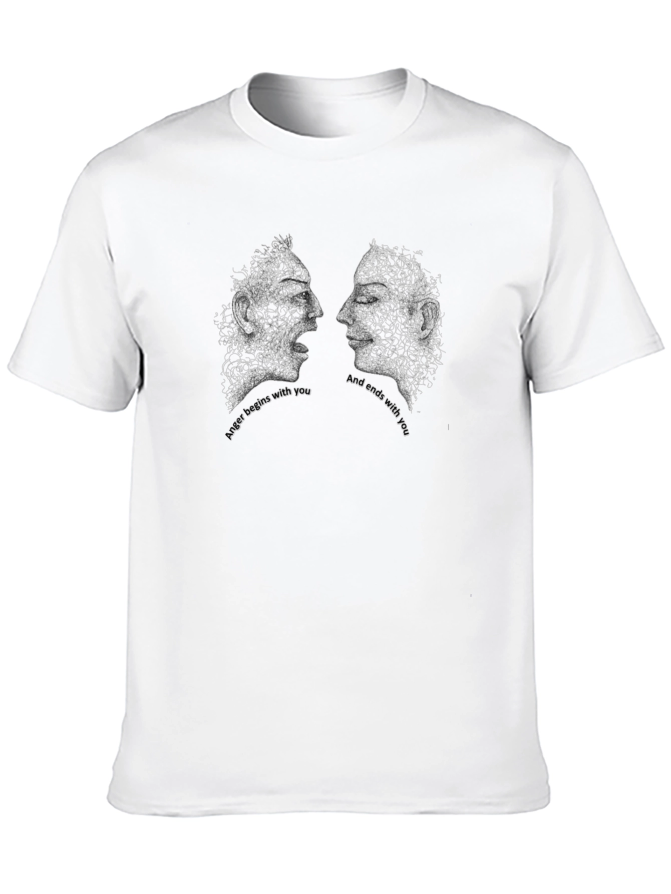 Abstract Faces Graphic Tee - Black
