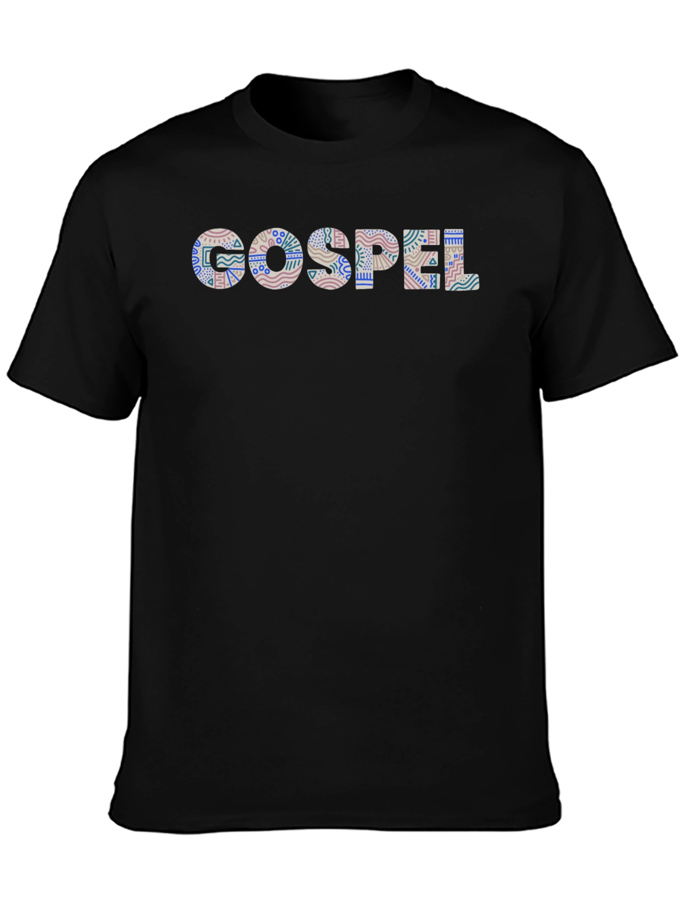 Gospel Patterned Black T-Shirt
