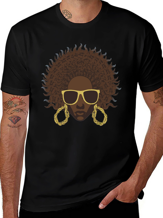 Afro Woman Graphic Black T-Shirt