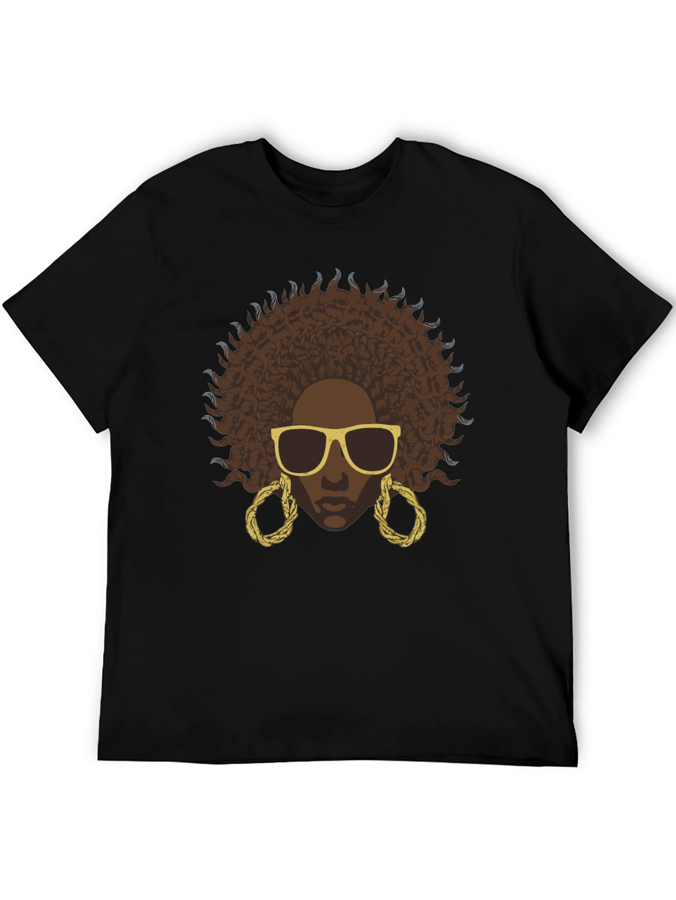 Afro Woman Graphic Black T-Shirt