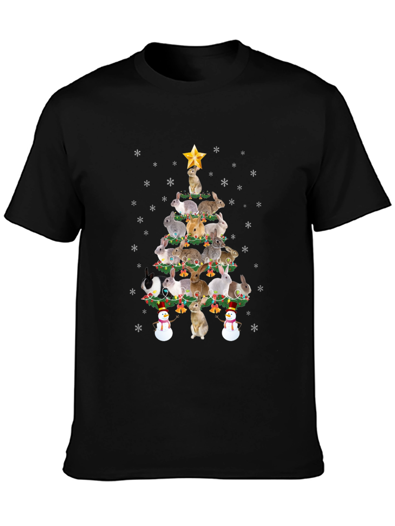 Rabbit Christmas Tree Graphic Tee