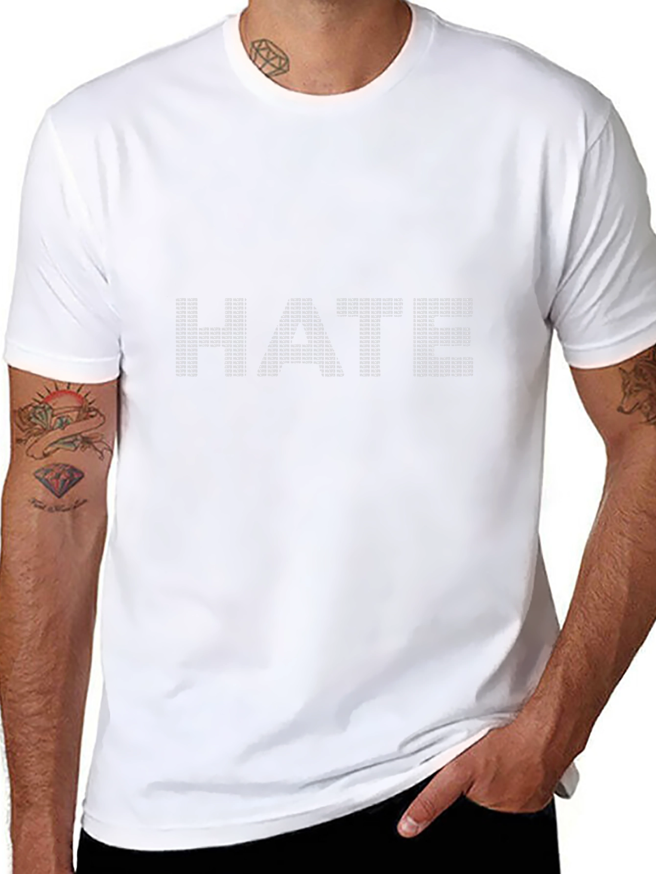 Edgy HATE Graphic Print Black T-Shirt