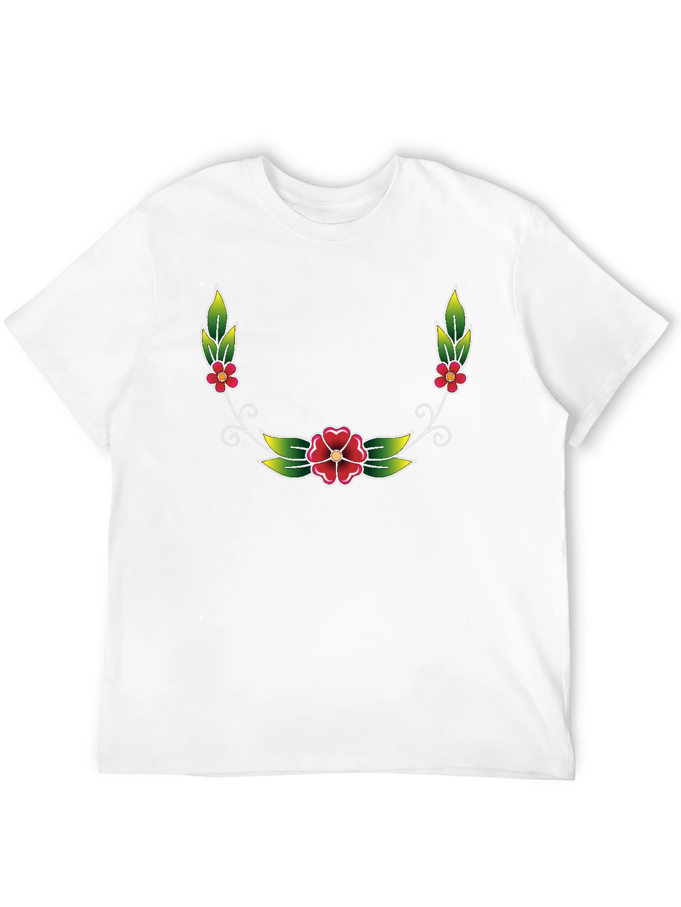 Floral Wreath Graphic Tee - Black