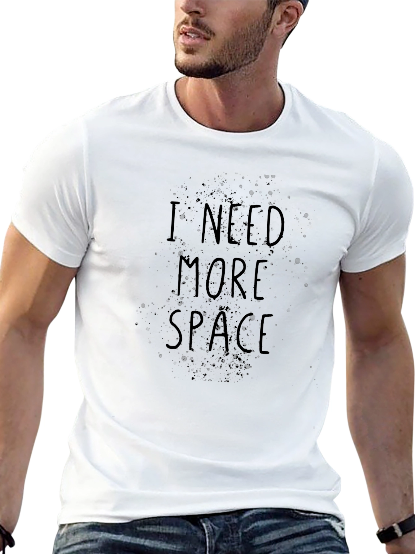 I Need More Space Graphic T-Shirt - Black