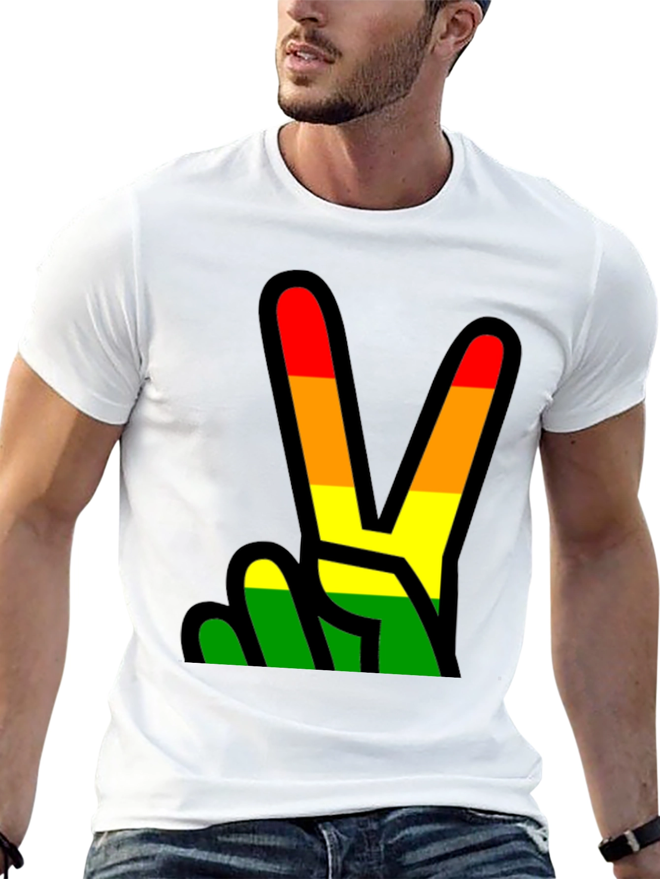 Rainbow Peace Sign Graphic Tee