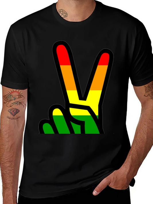 Rainbow Peace Sign Graphic Tee